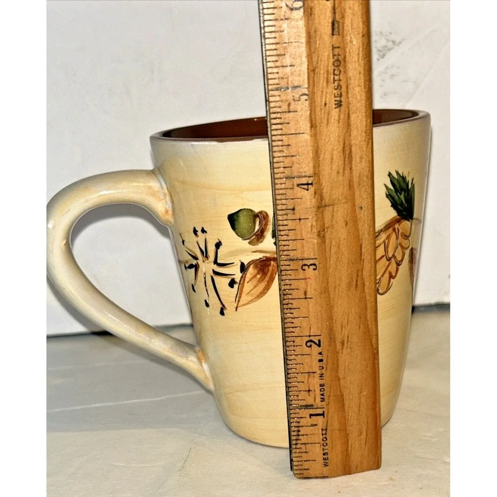 LOT 2 Pottery Barn Tree of Life Autumn Leaves Acorns Coffee Mugs